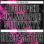 Benutzerdefinierte schwarz Hot Pink-Deep Pink Dripping Splatter Kunst Sublimation Fußball Uniform Jersey Benutzerdefinierte schwarz Hot Pink-Deep Pink Dripping Splatter Kunst Sublimation Fußball Uniform Jersey